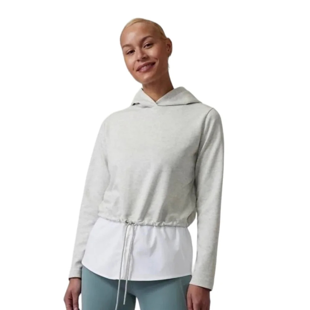Athleta Women's Gray Gallery Hoodie Top Lightweight Soft Size Small